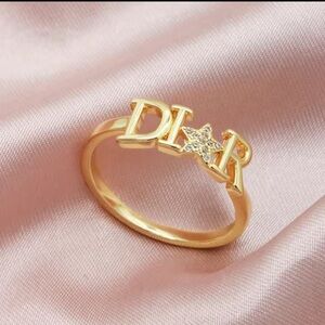 Lux Fashion Gold and Silver lettering Ring